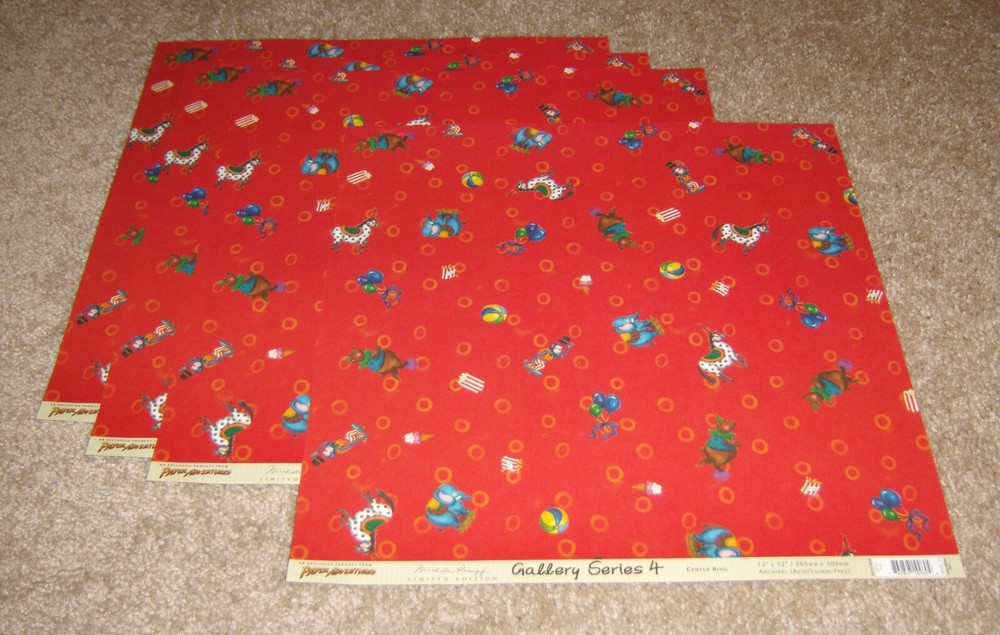 Paper Adventures 12×12 Single Sided Papers(4) ~ Circus…Center Ring