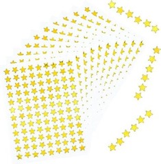 10 Sheets Tiny Star Stickers, 0.3″ Diameter Reward Stickers for 1080 Pack Gold