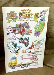 Lot of 3 Vintage Transportation Sticker Sheets Gibson 1988 Planes Trains AGC