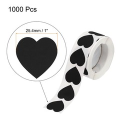 Heart Shaped Sticker 1″ Self-Adhesive Love Label Black 1000 Pcs