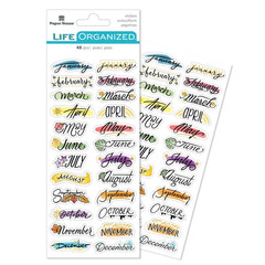2 sheets Calendar Months Clear Stickers Papercraft Planner Agenda Journal