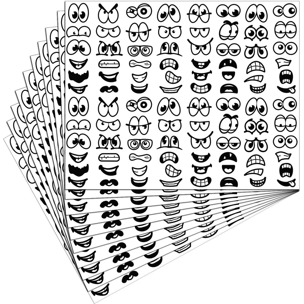Halloween Stickers Eyes Mouth Cartoon Stickers Labels for Art Craft Scrapbook