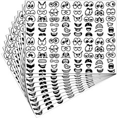 Halloween Stickers Eyes Mouth Cartoon Stickers Labels for Art Craft Scrapbook