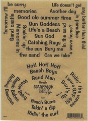BEACH HOT Ocean Sun Summer 3 sheets Scrapbook Words & Quotes Stickers!