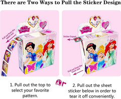 2 Pack Princess Stickers, 20 Designs, 400 Self Adhesive Roll Stickers