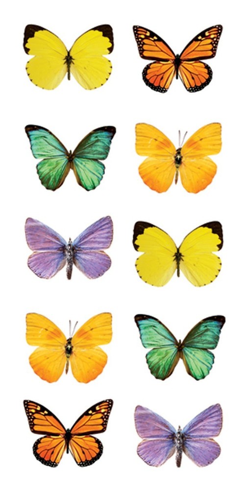 Crafts Stickers PH Slim Butterflies Butterfly Repeats Bright Colors Green Yellow