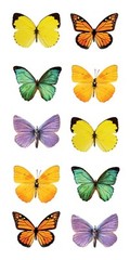 Crafts Stickers PH Slim Butterflies Butterfly Repeats Bright Colors Green Yellow
