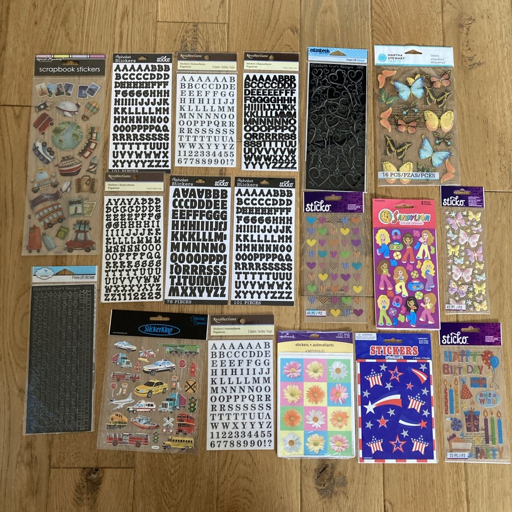 Lot Of 18 NOS Vintage Pkgs Of Stickers Asst Brands + Themes #2