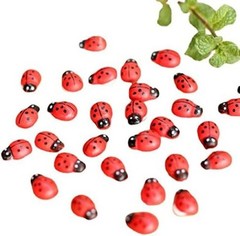 Enchanting 100 Mini Ladybug Stickers – Wooden, Self-Adhesive Garden Accents
