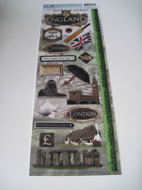 Scrapbooking Stickers Paper House 13″ England London Flag Fish Chips Westminster