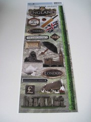 Scrapbooking Stickers Paper House 13″ England London Flag Fish Chips Westminster