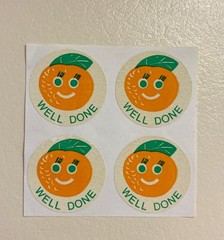 SALE !! Vintage 1977 CTP Matte Scratch Sniff Sticker Sheet. Orange