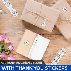 StickerJet Thank You Stickers, Roll of 500 Self-Adhesive for Packaging, Gifts