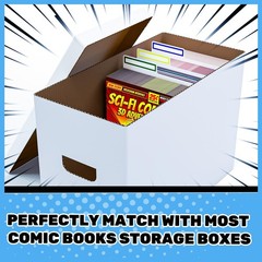 AKONEGE 50 Pack Comic Book Dividers with Tab and 4 11.25″ x 7.25″, White