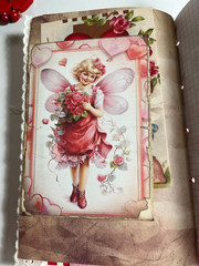 valentines junk journal scrapbook tassel pen clip 56 pages mouse couple sewn