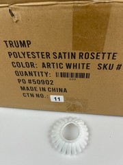 600 pc Case Of White Polyester Satin Rosette For Ribbon Making