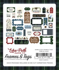 Echo Park WARM & COZY *2 Packs* Ephemera Die Cuts + Frames & Tags 66pcs Winter