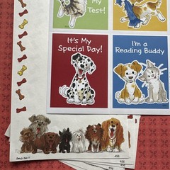 Vintage Suzy Zoo Wags Whiskers Dog Stationery & Puppy Cat Sticker Sheet Lot