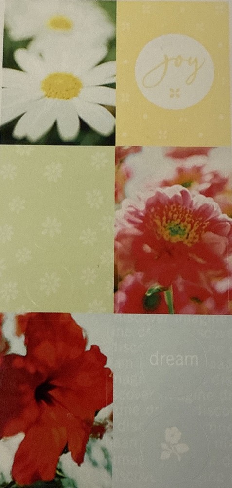 JOY FLOWER Stickers(9pc) Hallmark•Dream•Daisies•Garden •Poise•Blooms•Card Making