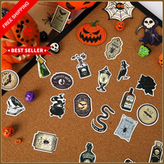 JUNEBRUSHS 324 Pcs Potion Labels Scrapbook Stickers Vintage Gothic Black