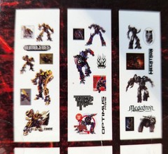 NOS lot of 3 Transformers Stickers 1 Sheet 2010 Pkg and 2 Flip Packs 2011