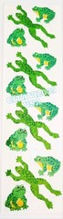HAMBLY STUDIOS STICKERS PRISMATIC GREEN FROGS AMPHIBIANS RARE VINTAGE