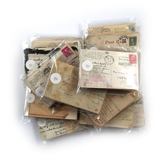 40 Damaged Used Postcards Lot – Vintage Distressed Posted Weathered Stained Mail