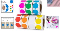7-Color Set of 3500 Round Dot Stickers – 0.75 inches for Labeling & Crafts