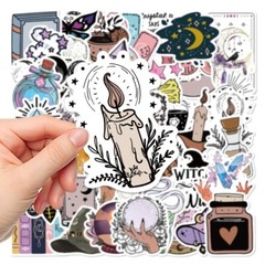 50pcs SPIRITUAL Stickers Pack,Crystal Potion Gothic Halloween Stickers, 199