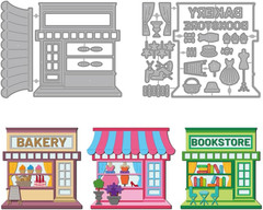 Store House Die Cuts for Card Making Bakery Bookstore Metal Cutting Dies Shoppin