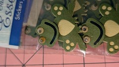 Vintage Sandylion Essentials Googly Eyed Frogs Stickers Dimensional Lit 2 READ