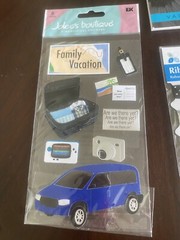 Jolee’s + More Lot Of 4 Pkgs Vacation Road Trip Scrapbooking Stickers & Ribbon