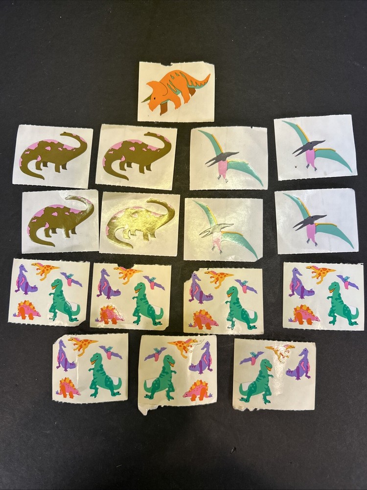 VTG Mrs Grossman’s 1993 Dinosaur Sticker Set 16 Sheets #2