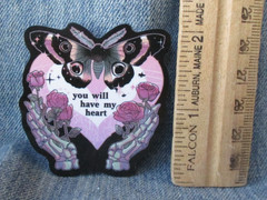 BUTTERFLY YOU WILL HAVE MY HEART GOTH VINYL STICKER Scrapbooking Gothic BIN-1
