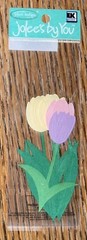 Jolees Mini Pastel Tulips Flower Garden Spring Scrapbook 4×2” Pink Yellow Purple