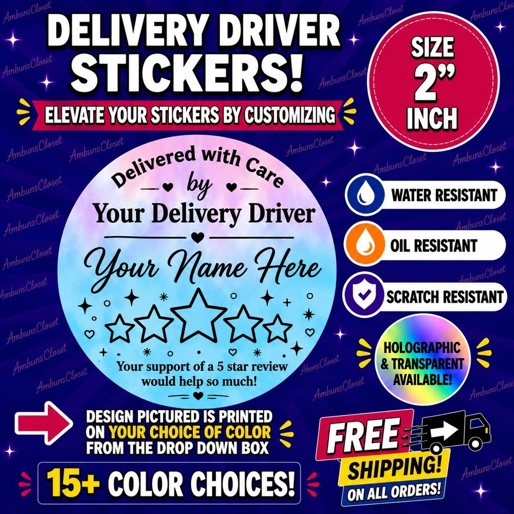 40 DOORDASH CUSTOM STICKERS 2″ LABELS UberEats Grubhub Food Delivery Driver