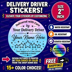 40 DOORDASH CUSTOM STICKERS 2″ LABELS UberEats Grubhub Food Delivery Driver
