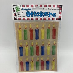 Vtg Provo Craft Stickers Birthday Candles Multicolored Clear Background
