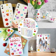 2168pcs Gem Stickers Rhinestones for Crafts, Sparkling Cute Star Heart Round …