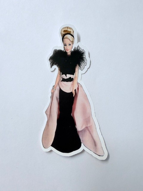 Brand New Grand Premiere Barbie in a Pink and Black Gown 2.5″ by 4.25″ Sticker