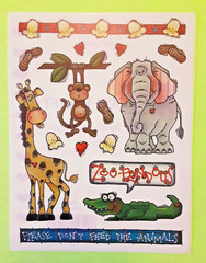 Provo Craft country Zoo animals sticker sheet