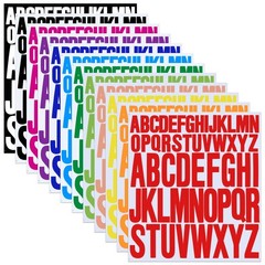 Aesthetic Letter Stickers, 12 Sheets Waterproof Vinyl, Alphabet