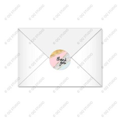 500pcs 1.5in 8 Designs Thank You Stickers Chrome Paper Round Shaped for Business