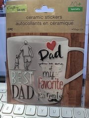 Crafters Square Ceramic Stickers Dad Father’s Day Totao 8 Pieces New