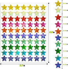 2100 Pcs Star Stickers for Kids Reward, Foil Star Stickers, Holographic Rainbow