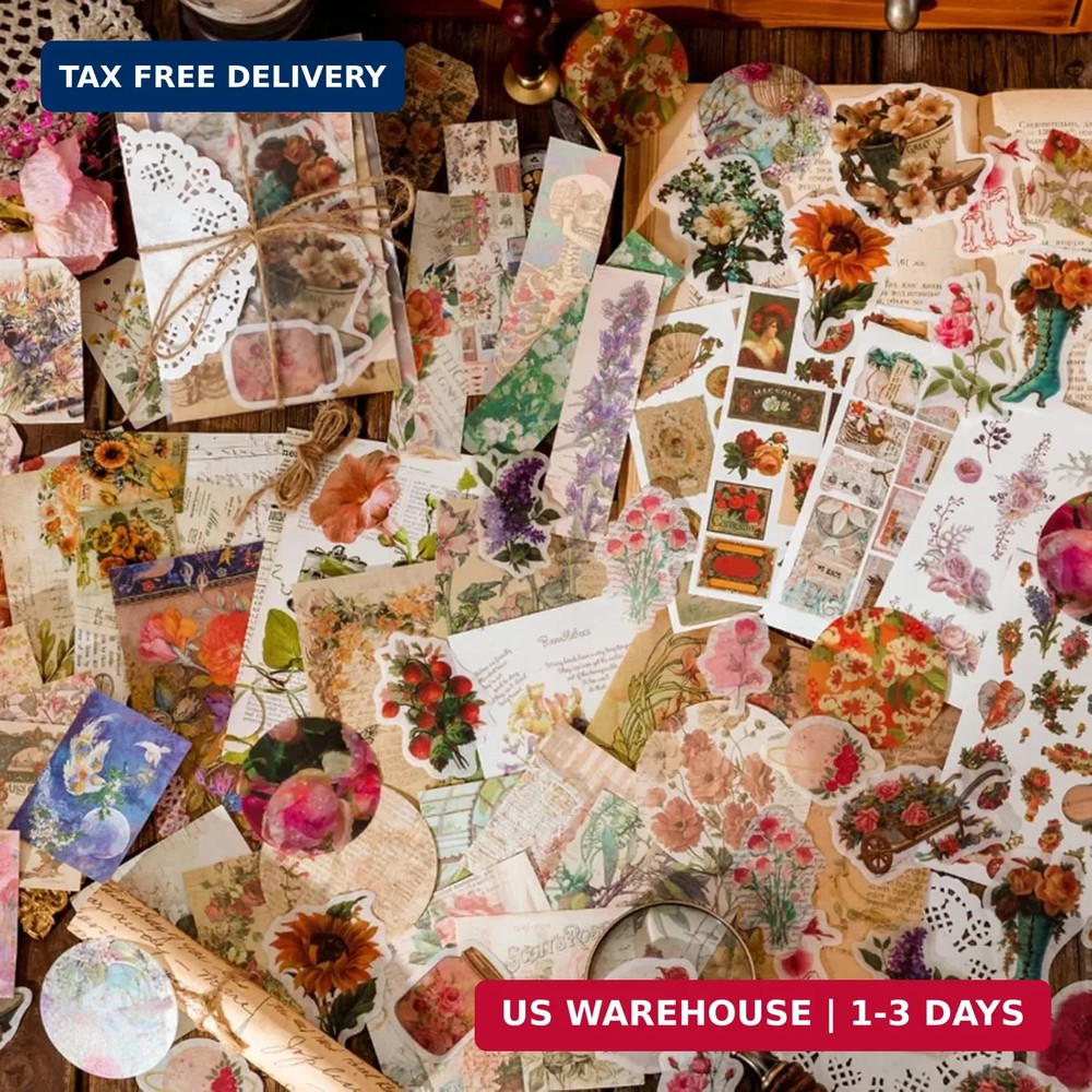 Vintage Scrapbooking Supplies Kit Vintage Stickers for Scrapbooking Journaling A