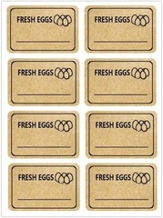 Farm Fresh Eggs Stickers,1.5×1 inch Natural Kraft Paper Writable Kitchen Egg …