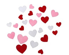 Heart Shaped Valentine Themed Felt Mini Sticker Set – Red, White, and Pink – …