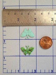 20 Butterflies butterfly Iridescent moth Tiny Green Embellishments fabric Flower
