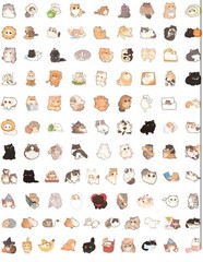 200pcs Cute Cat Stickers For Christmas Or Birthday, Waterproof, Vinyl, Girls/Boy